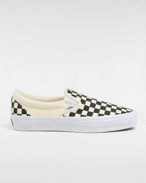 Sapatos Slip On Vans Premium 98 Feminino Pretas Branco | VN5293761