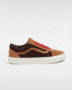 Tenis Vans Old Skool Pig Suede Feminino Marrom Laranja | VN1045793