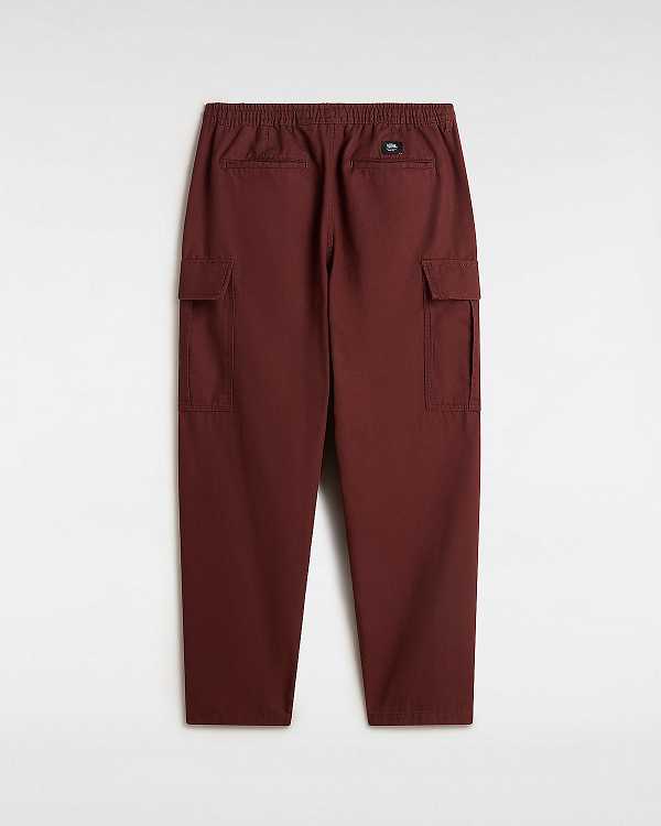 Calças Vans Range Cargo Baggy Tapered Elastic Masculino Bordeaux | VN6915780