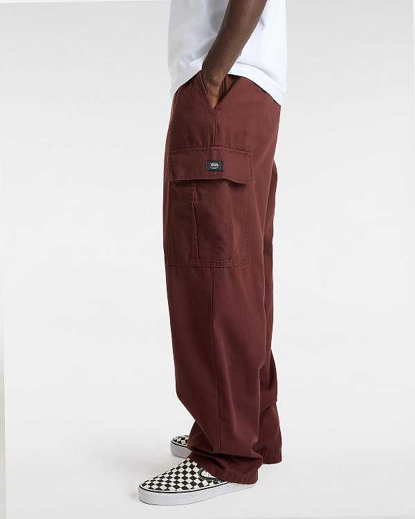 Calças Vans Range Cargo Baggy Tapered Elastic Masculino Bordeaux | VN6915780