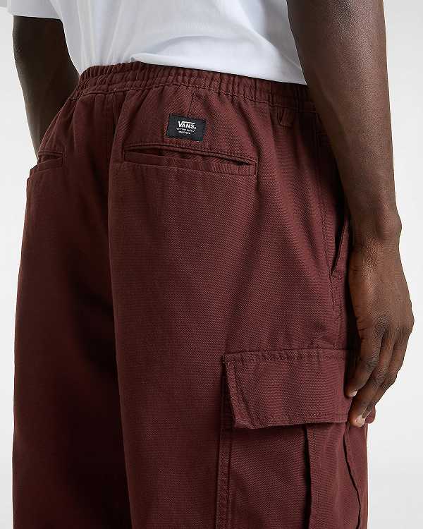 Calças Vans Range Cargo Baggy Tapered Elastic Masculino Bordeaux | VN6915780