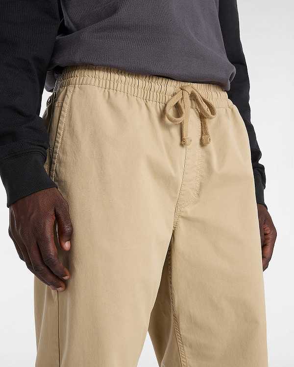 Calças Vans Range Relaxed Elastic Masculino Bege | VN5903617