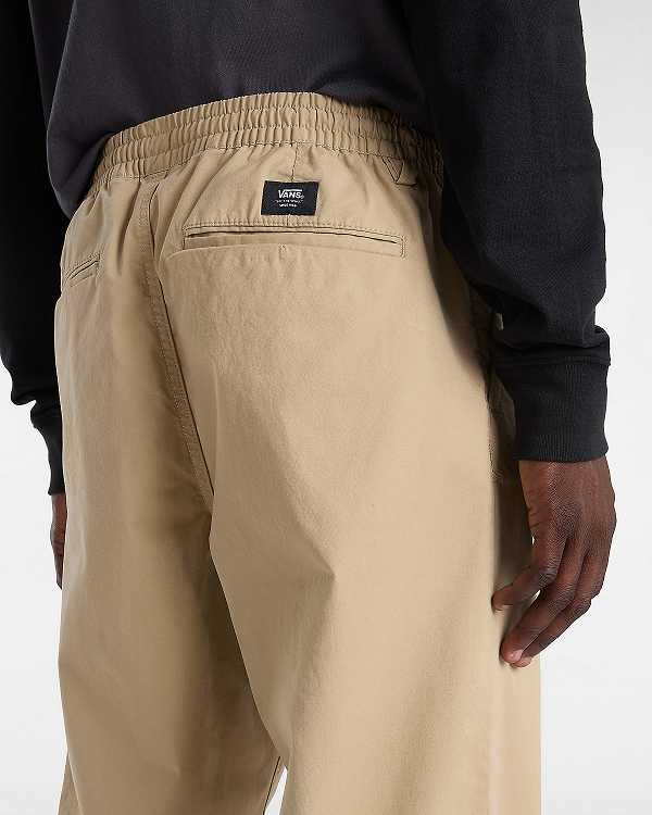 Calças Vans Range Relaxed Elastic Masculino Bege | VN5903617