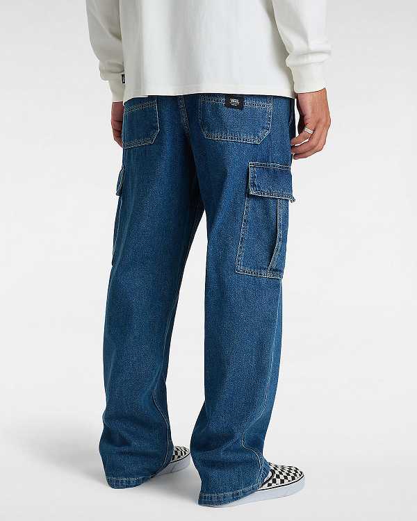 Calças Vans Service Cargo Loose Masculino Azuis | VN3754928