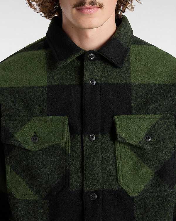 Camisas Vans Denby Fuzzy Shacket Masculino Pretas | VN7361820