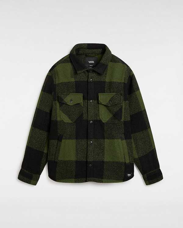 Camisas Vans Denby Fuzzy Shacket Masculino Pretas | VN7361820