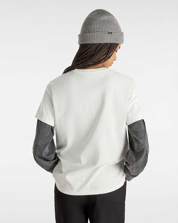 Camiseta Vans Wellness Boyfriend Fit Feminino Branco | VN0285974