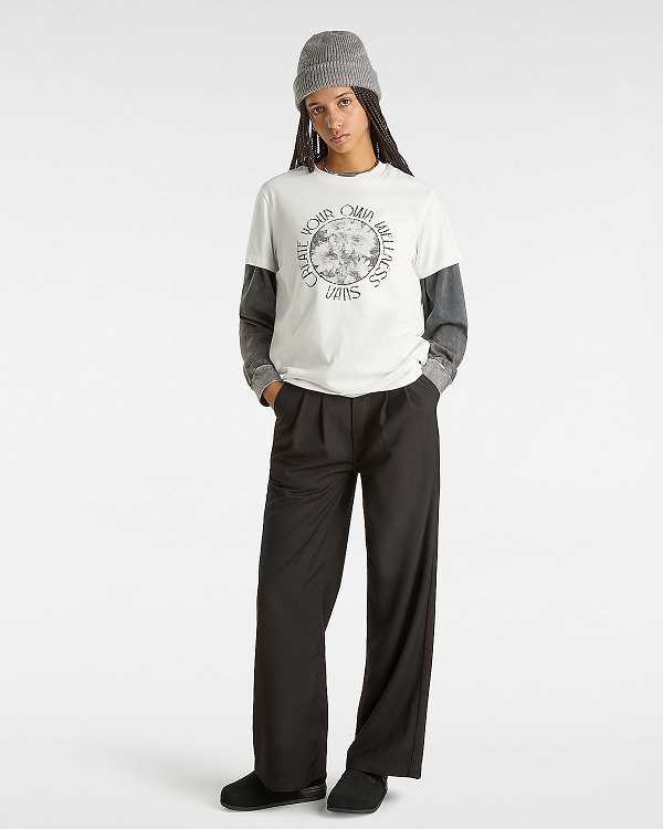 Camiseta Vans Wellness Boyfriend Fit Feminino Branco | VN0285974