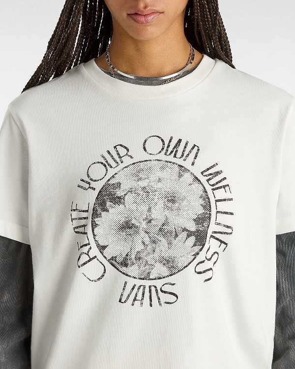Camiseta Vans Wellness Boyfriend Fit Feminino Branco | VN0285974