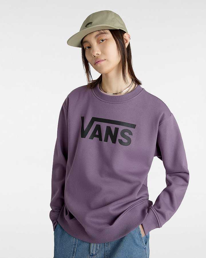 Moletom Vans Classic V Boyfriend Fit Crew Feminino Roxo | VN5021348