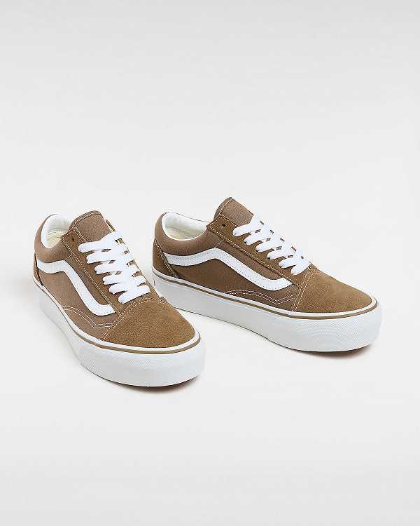 Platform Shoes Vans Old Skool Feminino Marrom | VN7583642
