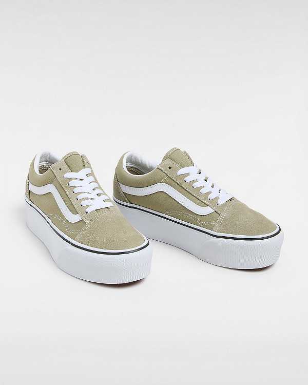 Platform Shoes Vans Old Skool Feminino Verdes | VN7438912