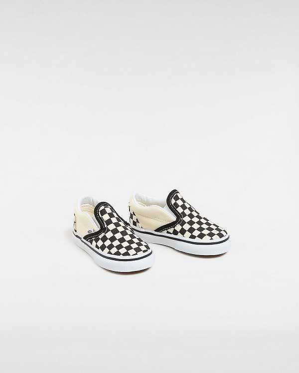 Sapatos Slip On Vans Checkerboard (1-4 years) Criança Pretas Branco | VN8915637