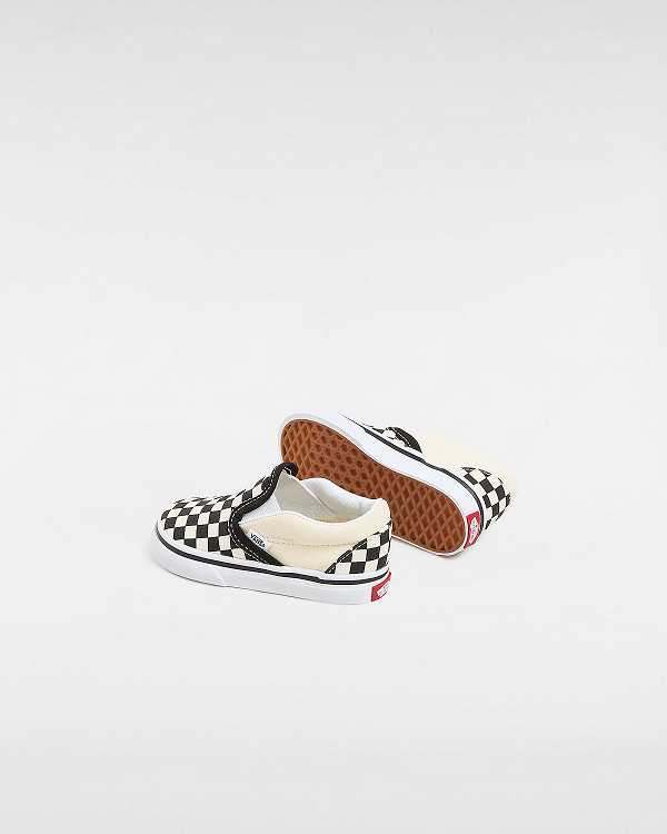 Sapatos Slip On Vans Checkerboard (1-4 years) Criança Pretas Branco | VN8915637