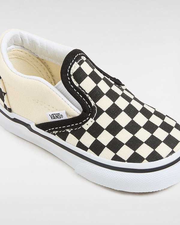 Sapatos Slip On Vans Checkerboard (1-4 years) Criança Pretas Branco | VN8915637