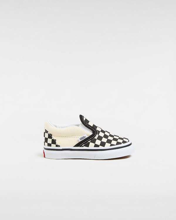 Sapatos Slip On Vans Checkerboard (1-4 years) Criança Pretas Branco | VN8915637