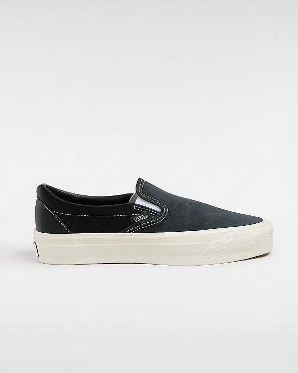 Sapatos Slip On Vans Premium 98 Satin Feminino Pretas | VN9082654