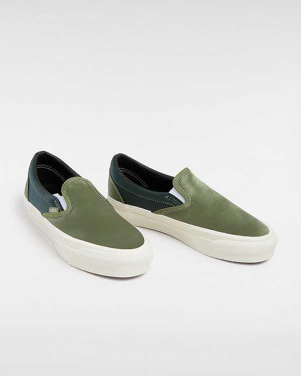 Sapatos Slip On Vans Premium 98 Satin Masculino Verdes | VN5619482