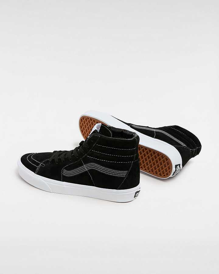 Tenis Skate Vans Sk8-Hi Pig Suede Feminino Pretas | VN7690158