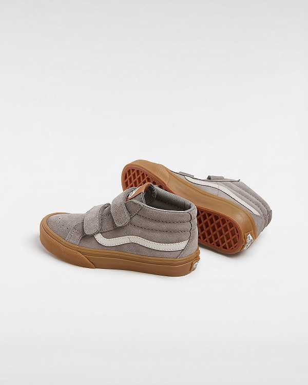 Tenis Vans Sk8-Mid Reissue Hook and Loop Gum (4-8 Years) Criança Cinzentas | VN3129748