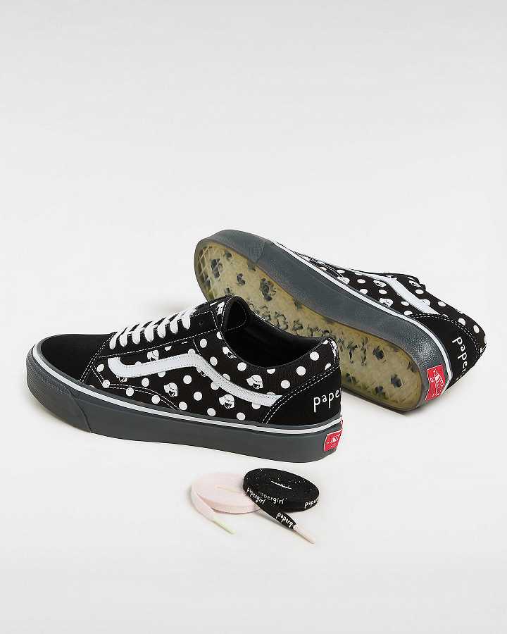 Tenis Vans Vans X Papergirl Old Skool Masculino Pretas | VN2157649