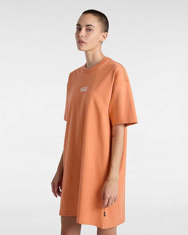 Vestido Vans Center Vee Tee Feminino Laranja | VN0639714