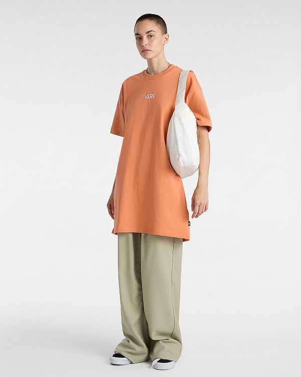 Vestido Vans Center Vee Tee Feminino Laranja | VN0639714